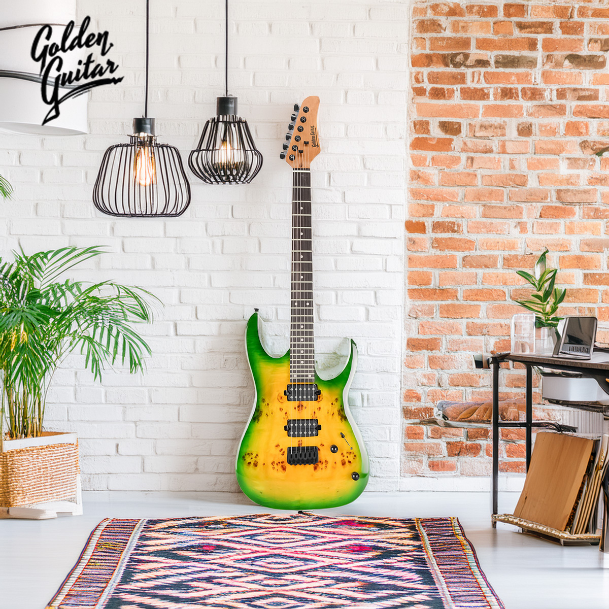 Gitara elektryczna superstrat -Golden Guitar Strat2 Zielony lifestyle2