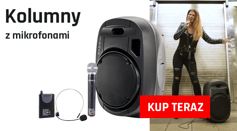 kolumny mobilne z mikrofonami