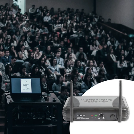 Zestaw z mikrofonem nagłownym oraz bodypackiem Vonyx STWM711H