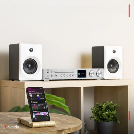 Radio internetowe DAB CD ze wzmacniaczem Bolzano Audizio srebrne