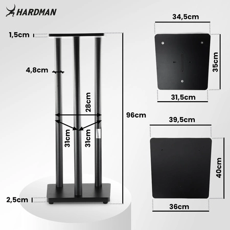 Statyw sceniczny podstawa pod oświetlenie i nagłośnienie 2szt HCP1 Hardman