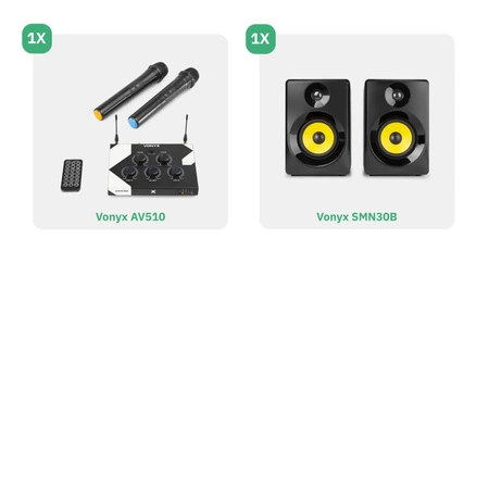 Profesjonalny zestaw do karaoke Bluetooth i 2 mikrofonami bezprzewodowymi