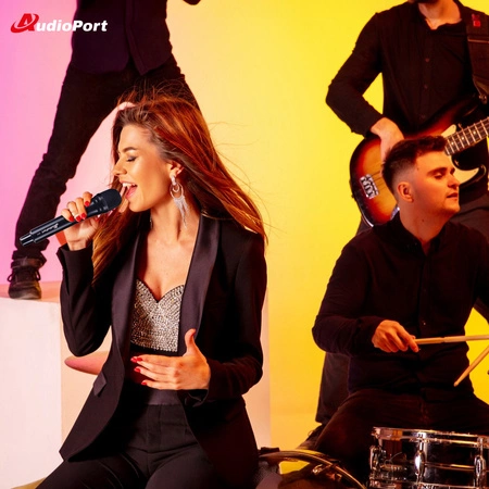 Zestaw 2 mikrofonów bezprzewodowych dorecznych UHF z odbiornikiem Audioport MV2