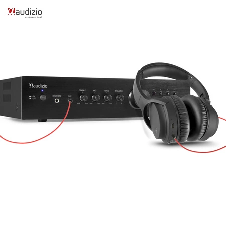 Zestaw Audizio: 2-kanałowy wzmacniacz HiFi 8 Ohm BT AD220B + radio internetowe Adria WiFi DAB+ BT