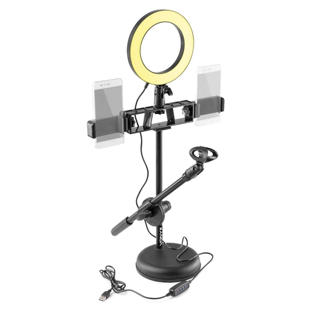 Lampa pierścieniowa LED RL20 USB+ stojak