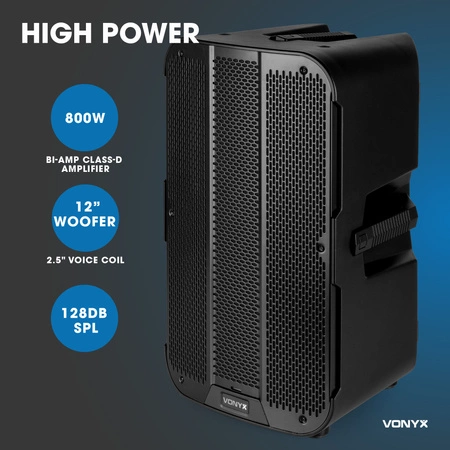 Kolumna aktywna 1sz 12'' 800W z Bi-amp DSP Vonyx