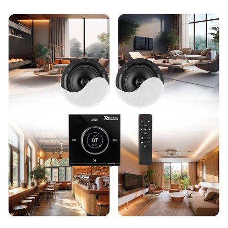 Zestaw audio dla domu Powerline B50BSet do montażu w ścianie z 2 głośnikami sufitowymi