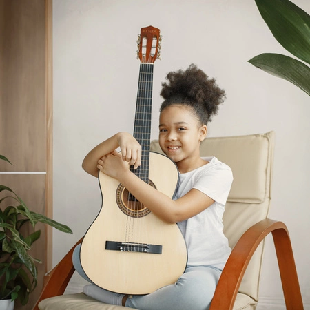 Gitara klasyczna 1/4 dla dziecka Naturalna SoloArt Max+ akcesoria