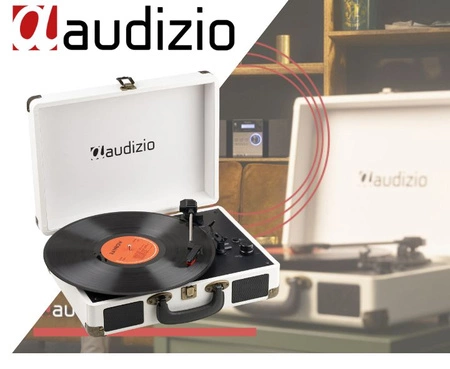 Gramofon w walizce z BT In/Out RP116CR Audizio biały