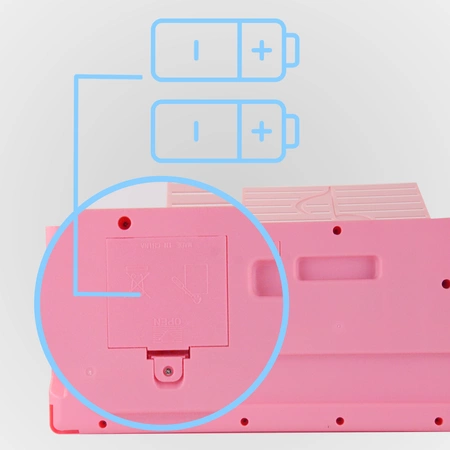 Keyboard 37 klawiszy edukacyjny dla dziecka z mikrofonem na statywie BD-375 BDMusic różowy