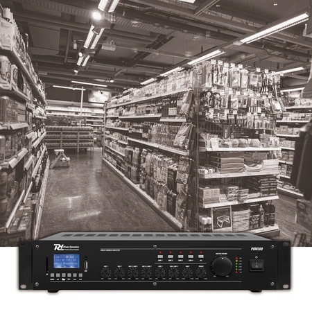 PRM360 100V 6 kanałowy Mikser-Wzmacnicz 4 strefowy 360W PD