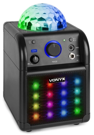 Głośnik bluetooth karaoke czarny z efektem LED SBS50B