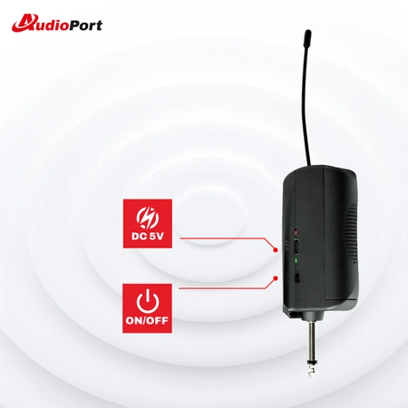 Zestaw 2 mikrofonów bezprzewodowych doręcznych UHF+ odbiornik Audioport MU2