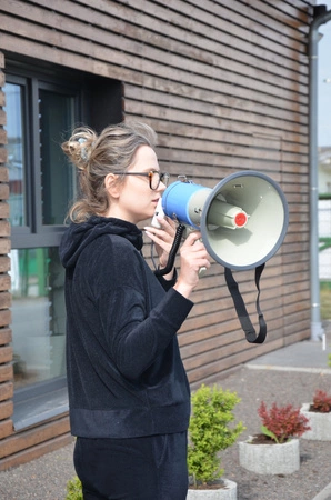 Mocny MEGAFON z USB/SD i Syreną - MEGA60USB