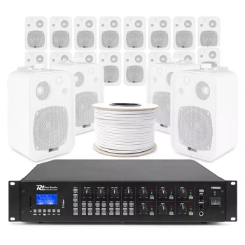 6 strefowy system instalacyjny z białymi głośnikami 20 x 4" BV40W