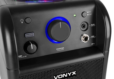 Głośnik bluetooth karaoke kula LED SBS50B BT czarny+ mikrofon bezprzewodowy