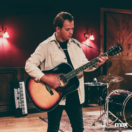 Zestaw: Gitara akustyczna Max Solojam Western sunbarst+ akcesoria