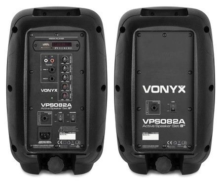 Zestaw nagłośnieniowy Plug&Play 400W VPS082A z pilotem i mikrofonem Vonyx