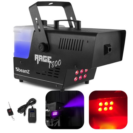 Zestaw: Wytwornica dymu LED 1800W Rage1800LED+  płyn do dymu 5l BeamZ