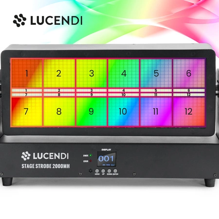 Stroboskop LED RGBW reflektor dyskotekowy STAGE STROBE 2000MH Lucendi