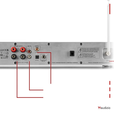 Radio internetowe DAB CD ze wzmacniaczem Bolzano Audizio srebrne