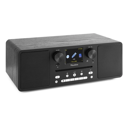 Miniwieża Audizio CD/BT/DAB+/radio internetowe czarne