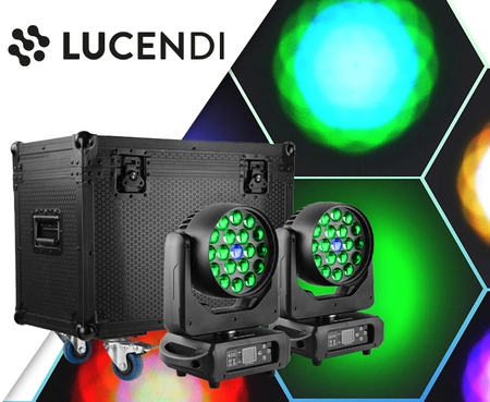 Zestaw: 2x Głowa ruchoma WASHY285 Lucendi+ Case