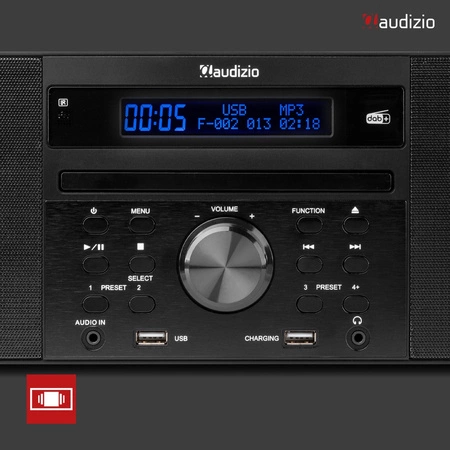 System muzyczny PRATO ALL-IN-ONE USB CD / DAB+ brązowy Audizio