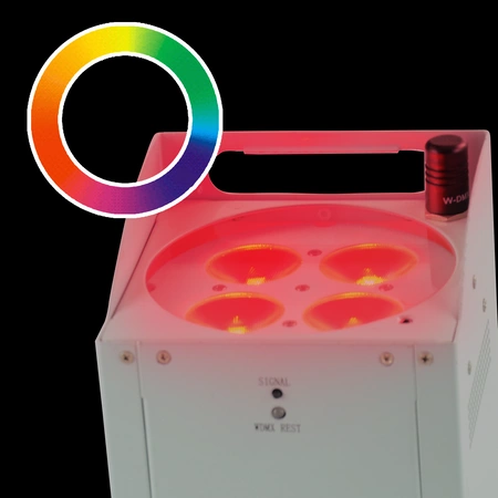 4x Oświetlacz bateryjny PARLED-W15WH LED RGBAW 60W AFX Lihgt+ 4x osłona przeciwdeszczowa gratis