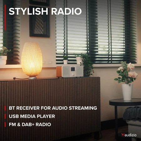 Radio stereo Genua DAB+ BT białe Audizio