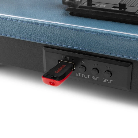 Gramofon RP113D Audizio wejście/wyjście BT niebieski+ winyl