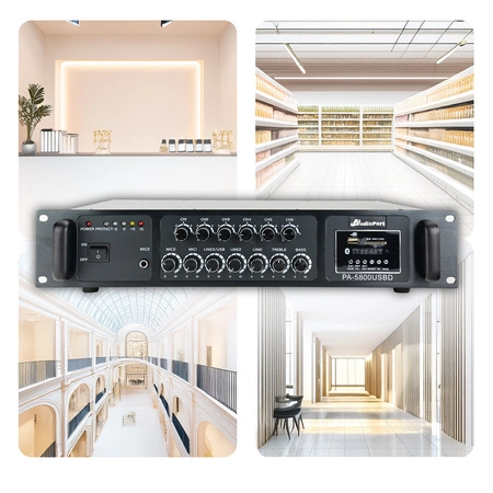 Wzmacniacz audio 6-strefowy 800W/100V PA-5800 Audioport