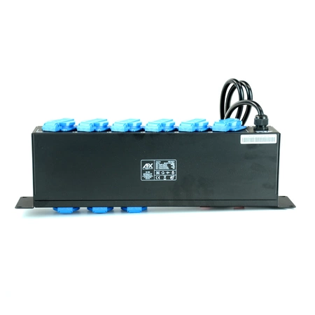 Dystrybutor zasilania 16A 9 gniazd, rack 19 PBOX-9SW-FR AFX Light