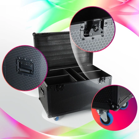 Case transportowy na cztery głowy ruchome BEE280 oraz inny sprzęt oświetleniowy
