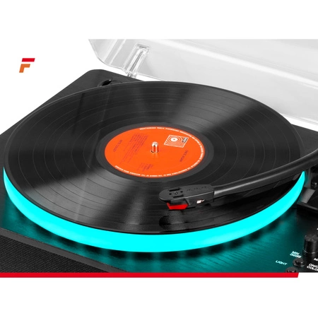 Gramofon RP162LED Fenton wejście/wyjście BT czarny