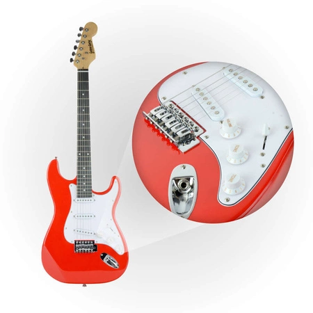 Gitara elektryczna - kompletny zestaw -Golden Guitar STEG-20 Czerwona Stratocaster