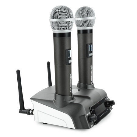 Zestaw mikrofonów bezprzewodowych doręcznych UHF+ stacja ładująca Audioport MCD-U2