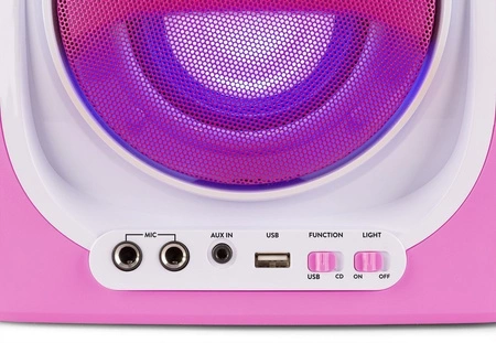 Karaoke system z CD i 2 mikrofonami SBS30P różowy