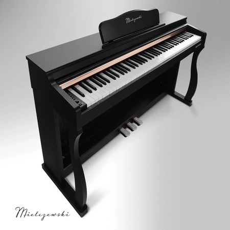 Pianino cyfrowe ze statywem 88 dynamicznych klawiszy NOCTURNO czarne Mielczewski