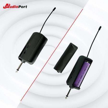 Zestaw 2 mikrofonów bezprzewodowych doręcznych UHF+ odbiornik Audioport MU2
