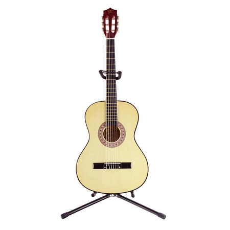 Zestaw: Gitara klasyczna 4/4 38" kolor naturalny GK38NAT Golden Guitar+ pokrowiec+ tuner+ struny+ kostki+ statyw podłogowy