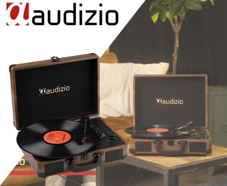 Gramofon w walizce z BT In/Out RP116W Audizio brązowy