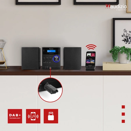 Mikrowieża Metz HiFi Czarny Audizio