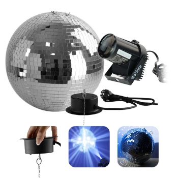 Zestaw: Kula lustrzana 40cm z napędem Firefog + Pinspot LED