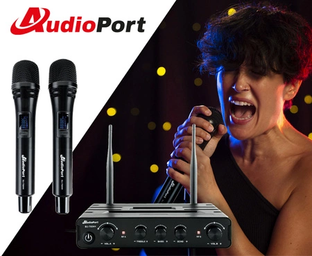 Zestaw mikrofonów bezprzewodowych doręcznych UHF+ stacja Audioport SU-750HH