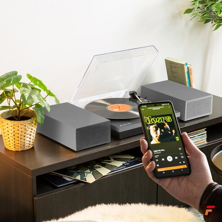 Gramofon RP165G Fenton głośniki BT srebrny