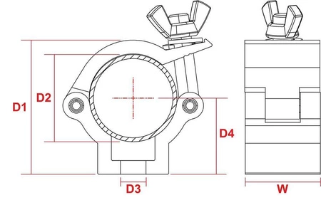Półzłącze BC35B-75 Compact Half-Coupler Slimline 75kg czarne