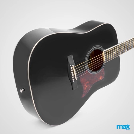 Zestaw: Gitara akustyczna Max Solojam Western czarna + akcesoria