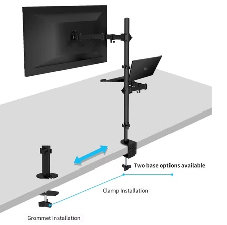 Pojedyncze ramię do monitora 13"-32" z podstawką na laptop CMA10L Audizio