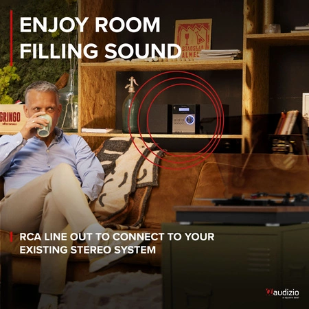 Gramofon Audizio RP112L z wejściem/wyjściem BT, ciemne drewno